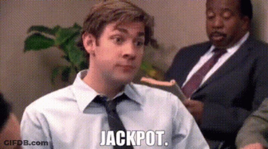 Jim Halpert The Office Sarcastic Jackpot GIF
