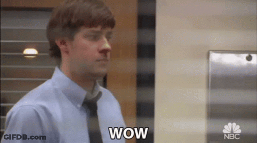 Jim Halpert The Office Sarcastic Wow GIF