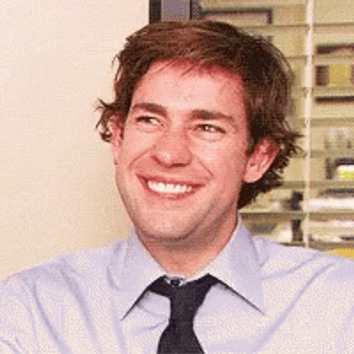 Jim Halpert The Office Trying Not To Laugh GIF