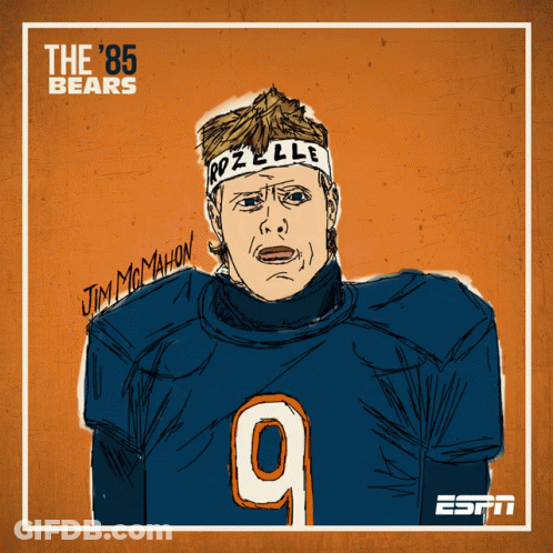 Jim McMahon Wearing Rozelle Headband GIF