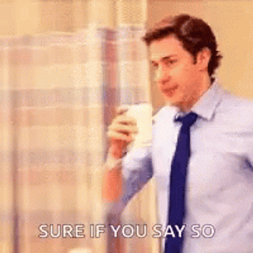 Jim Says Okay Sure If You Say So GIF