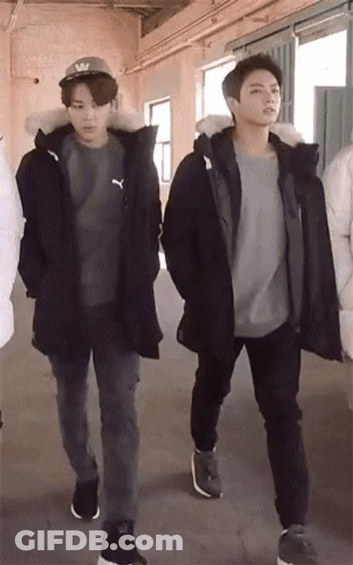 Jimin Jungkook Power Walking GIF