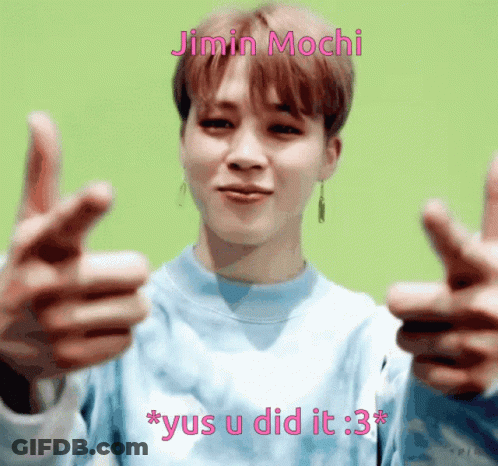 Jimin Mochi Thumbs Up Saying Yus U Did It 3 GIF