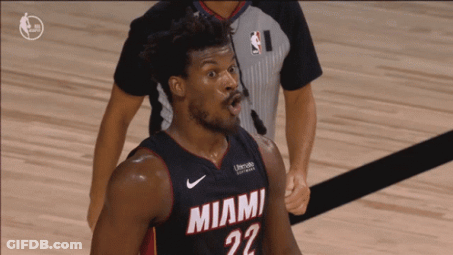 Jimmy Butler Miami Hit Shocked Face GIF