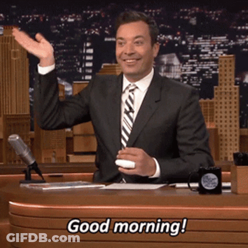 Jimmy Fallon Greets Good Morning Work GIF