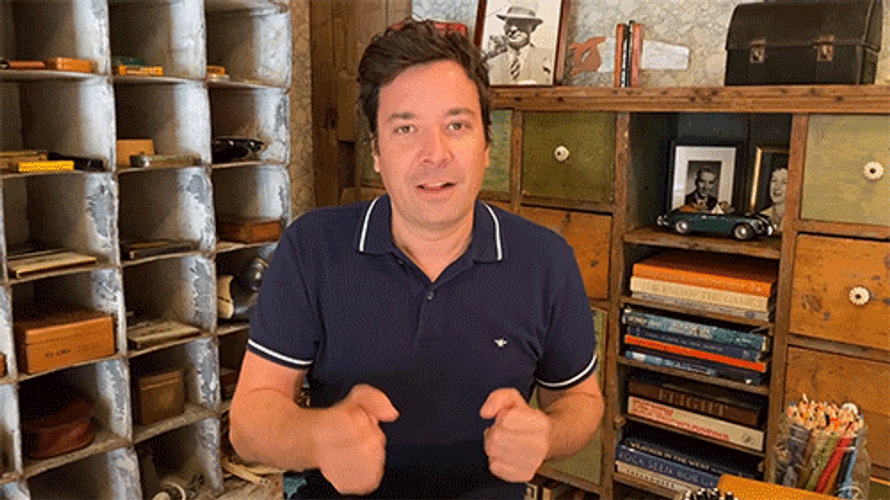Jimmy Fallon Punching Air GIF