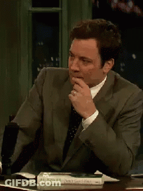 Jimmy Fallon Resisting Temptation GIF
