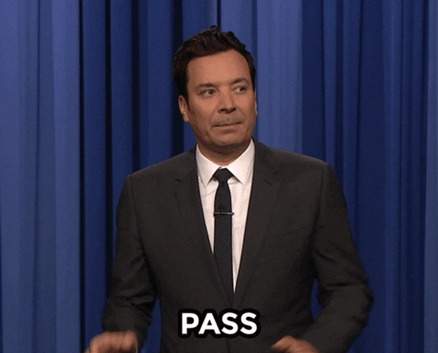 Jimmy Fallon Saying Pass GIF