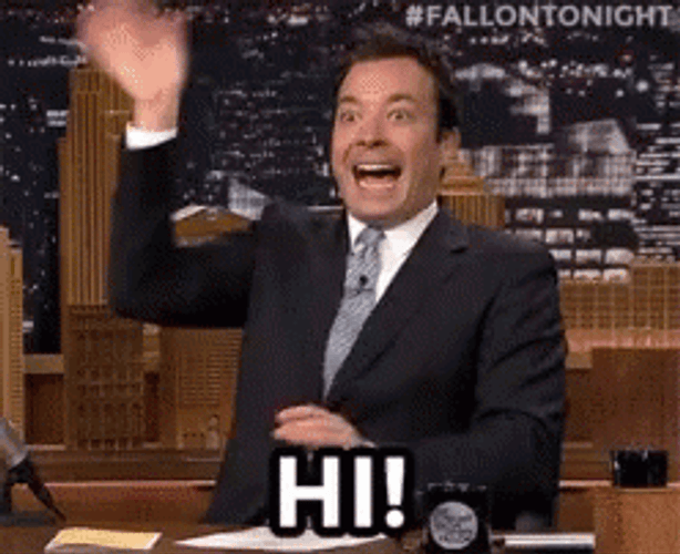 Jimmy Fallon Waving Hi GIF