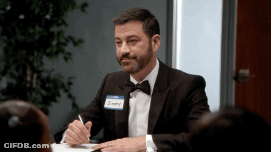 Jimmy Kimmel Head Down With Sense Of Purpose GIF