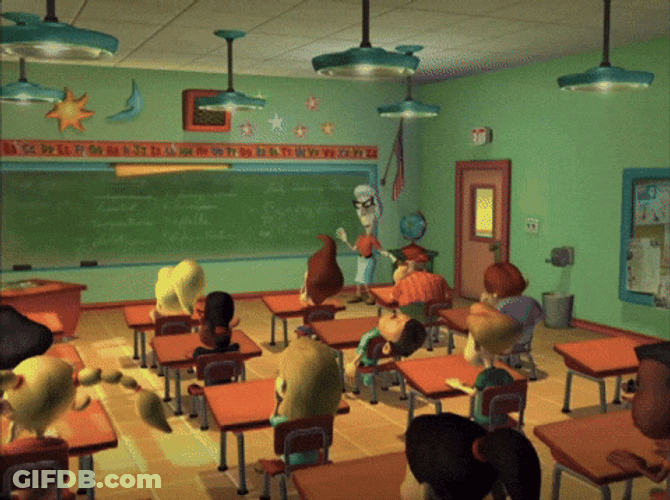 Jimmy Neutron And Friends In A Classroom GIF