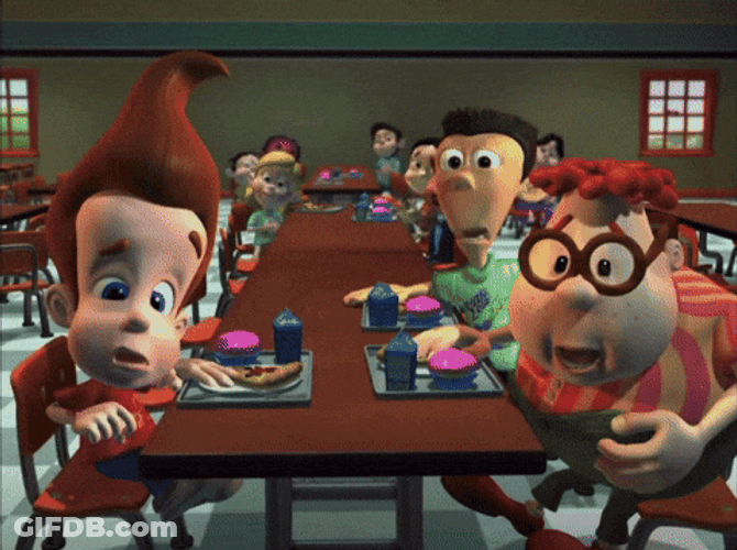Jimmy Neutron At Cafeteria With His Friends GIF