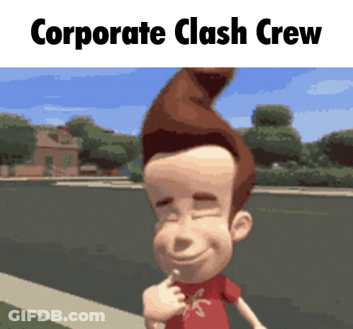 Jimmy Neutron Corporate Clash Crew Smiling With Eyes Closed GIF