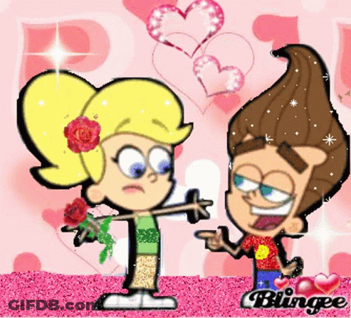 Jimmy Neutron Giving A Girl A Rose GIF
