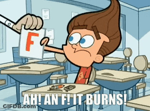 Jimmy Neutron Holding Paper Saying F GIF