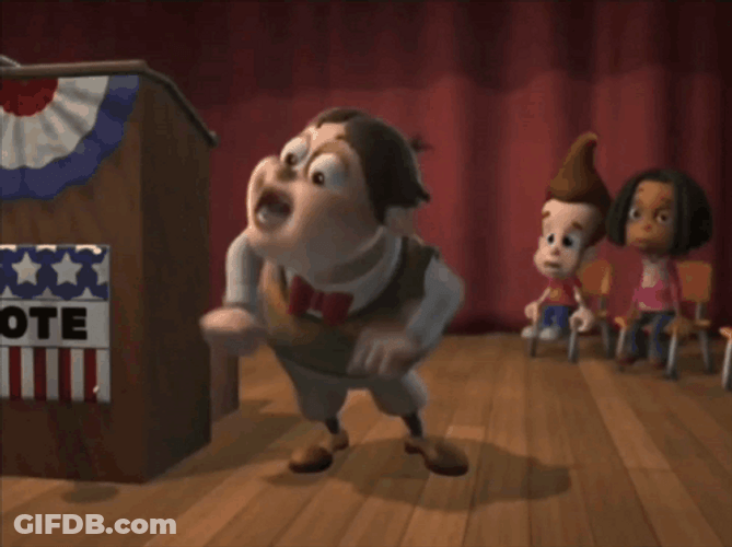 Jimmy Neutron Looking At Dancing Bolbi Stroganovsky GIF