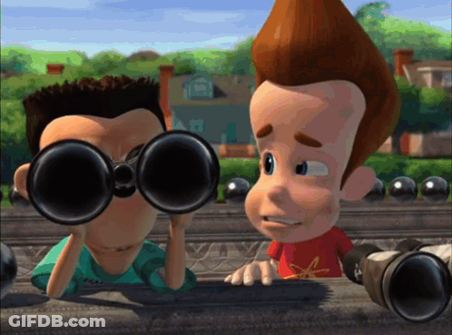 Jimmy Neutron Looking Through Binoculars GIF