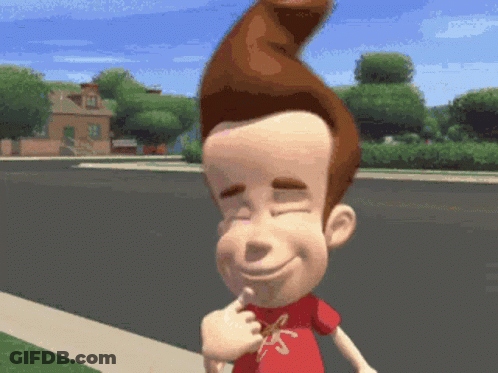 Jimmy Neutron Smiling And Pointing GIF