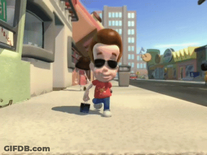 Jimmy Neutron Walking Coolly In The Street GIF