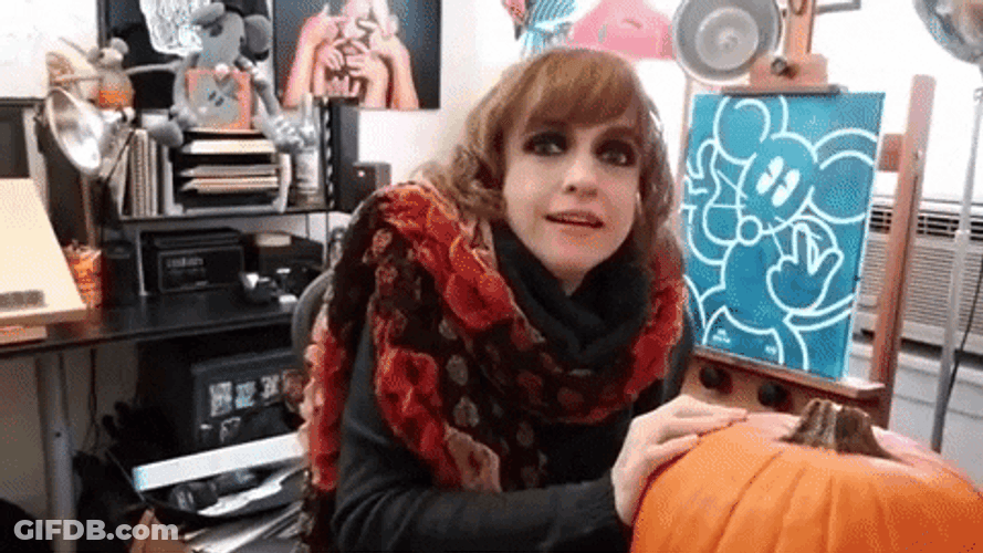 Jin Wicked Stabbing A Pumpkin GIF