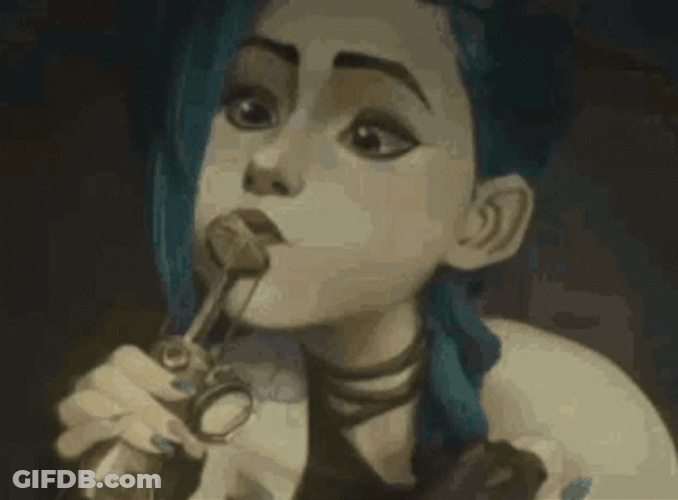 Jinx Arcane Blowing GIF