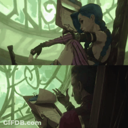 Jinx Arcane Chair Spinning GIF