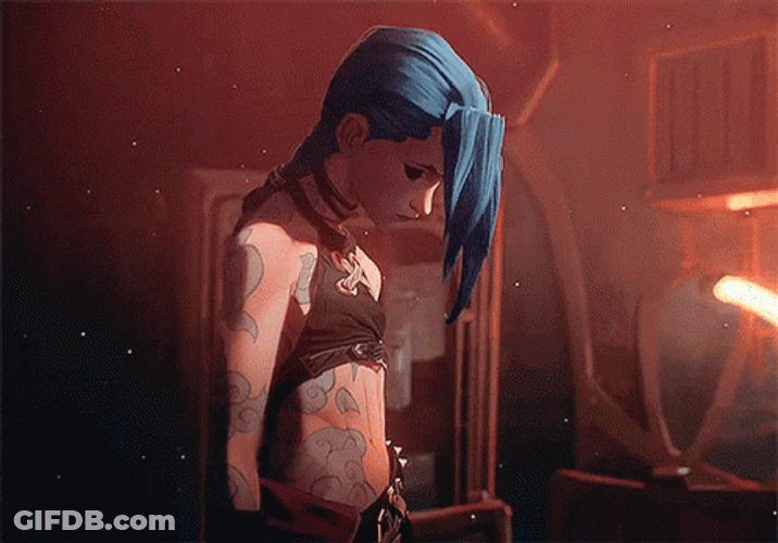Jinx Arcane Looking Down GIF