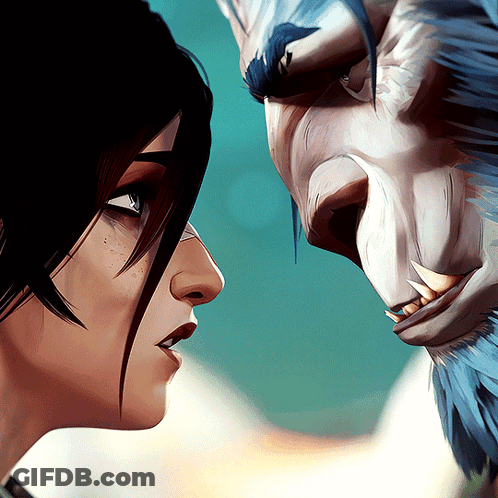 Jinx Arcane Purple Eyes Blue Hair GIF