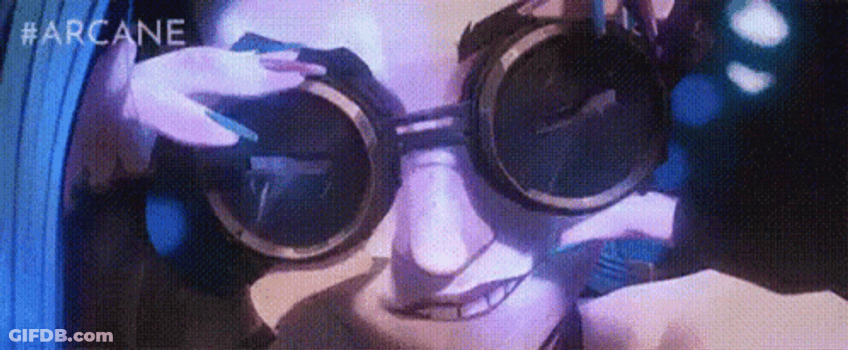 Jinx Arcane Removing Goggles GIF