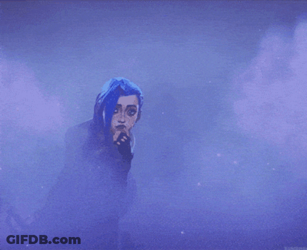 Jinx Comes Out From Smoke GIF