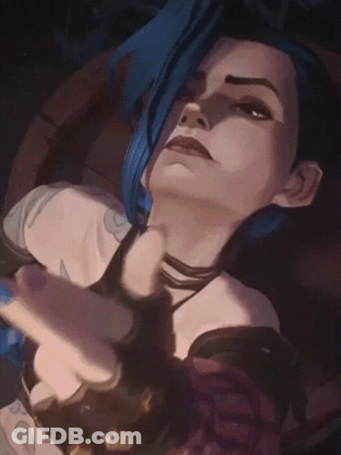 Jinx Lying Down Flipping Off GIF