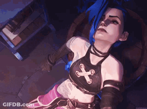 Jinx Lying In Barrel GIF