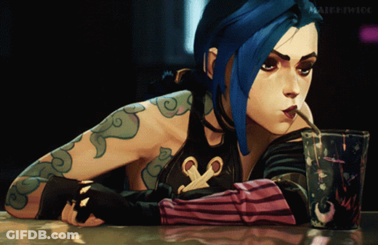 Jinx Sipping In A Glass GIF