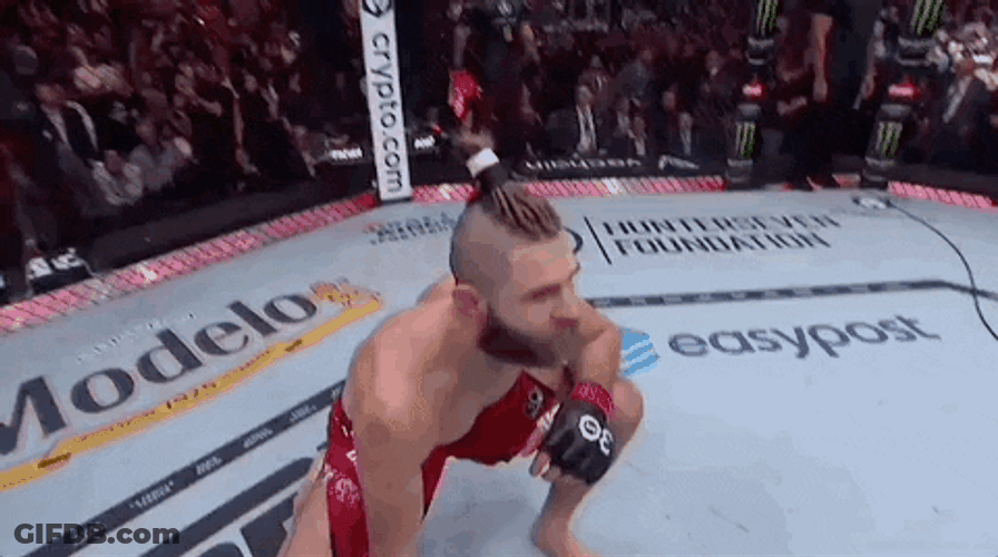 Jiri Prochazka Kneeling On The Ring GIF
