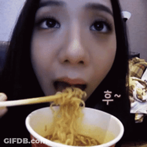 Jisoo Eating Ramen GIF