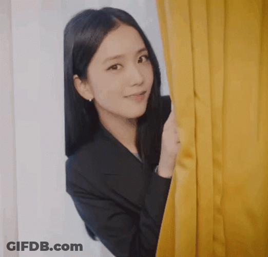 Jisoo Hide With Curtains GIF