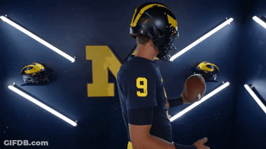 Jj Mccarthy Holding Football GIF