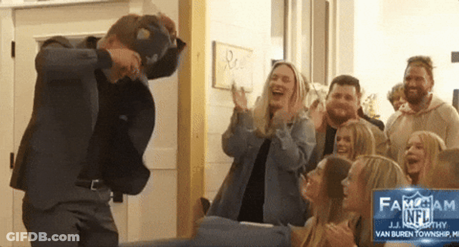 Jj Mccarthy Hugging A Man GIF