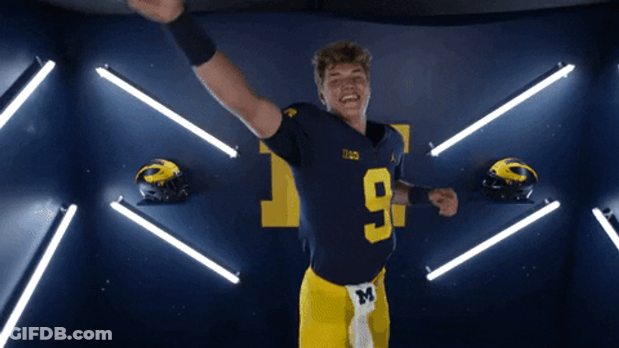 Jj Mccarthy Jumping And Waving Hand GIF