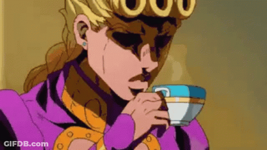 Jjba Giorno Giovanna Drinking Coffee GIF
