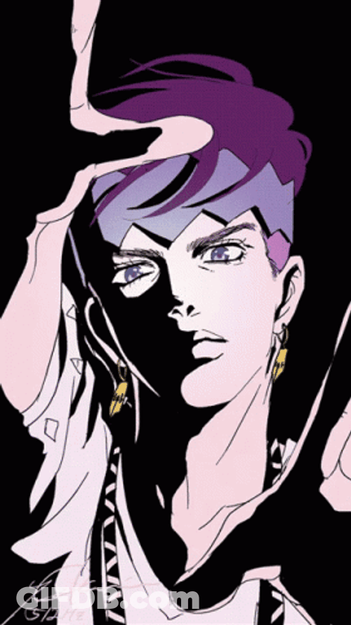 Jjba Rohan Kishibe Neon Image GIF
