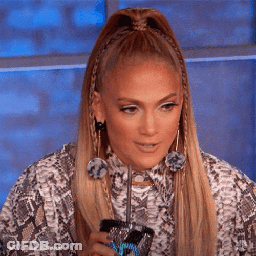 Jlo Sipping From Her Cup GIF