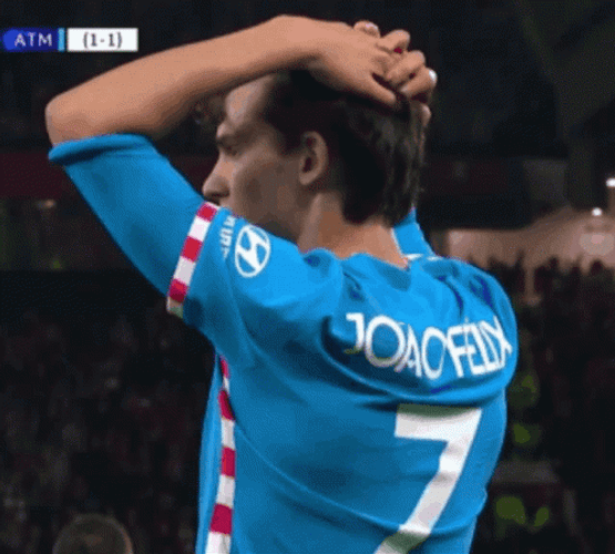 Joao Felix Grab His Hair GIF