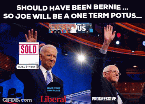 Joe Biden And Bernie Sanders With Sold Sign GIF
