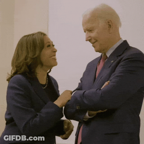 Joe Biden And Kamala Harris Looking At Each Other GIF
