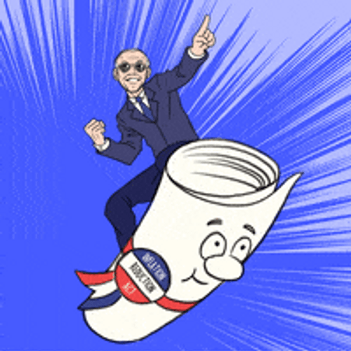 Joe Biden Riding On Inflation Animation GIF