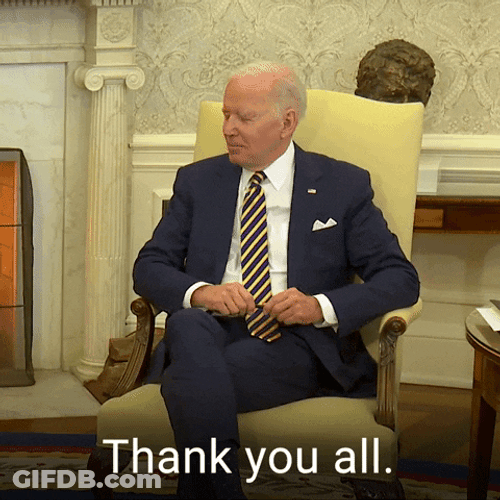 Joe Biden Sitting Thank You All GIF