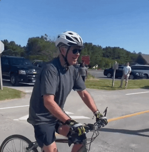 Joe Biden Stumbling On Bike GIF