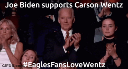 Joe Biden Supports Carson Wentz With Eagles Fans LoveWentz GIF