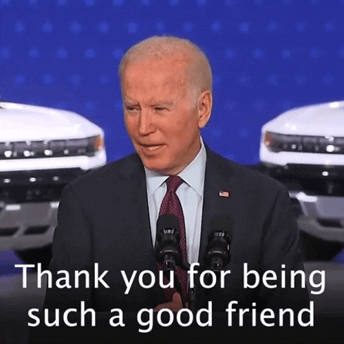Joe Biden Thank You For Being A Friend GIF